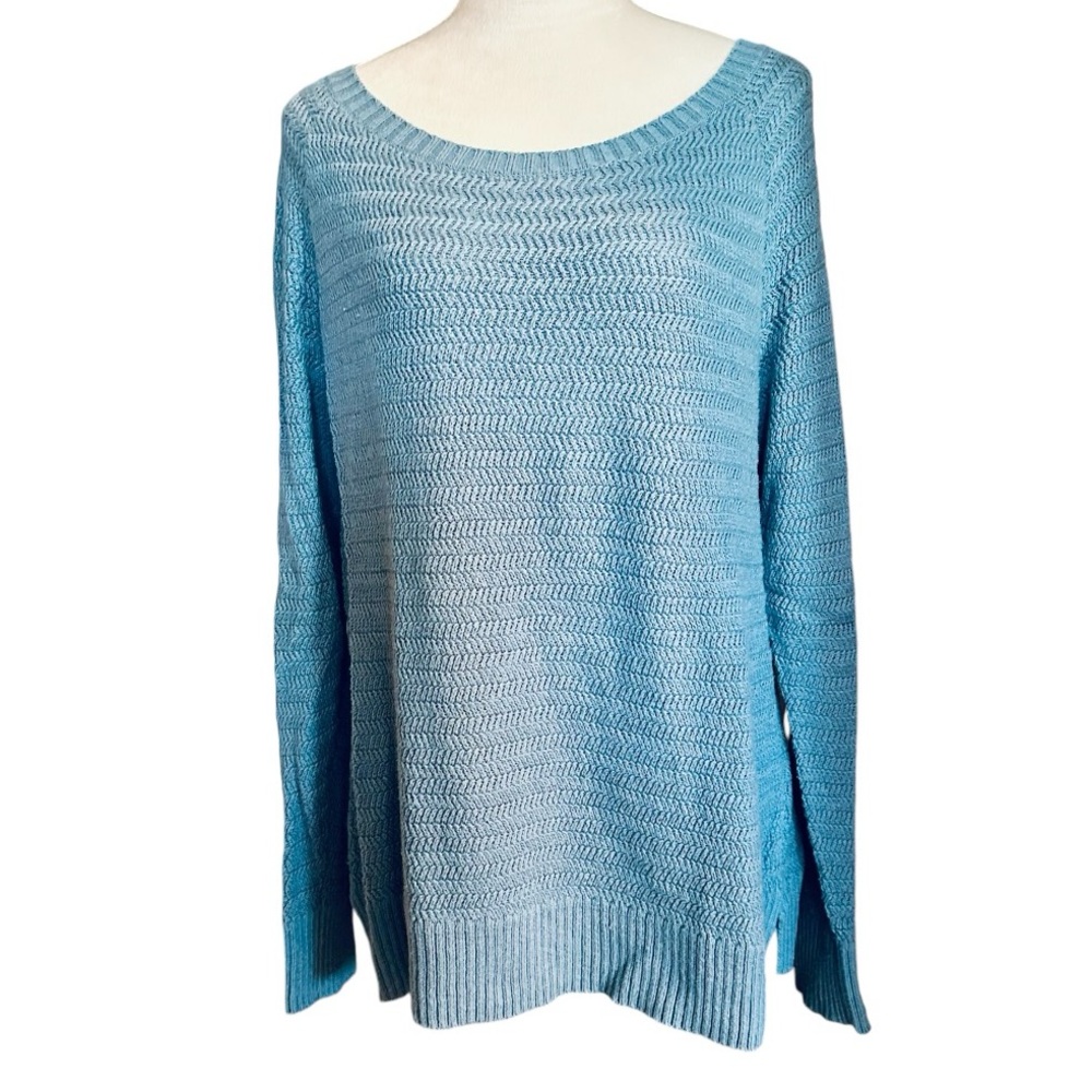 Ann Taylor LOFT Blue Grey Lightweight Sweater, VGUC, XL